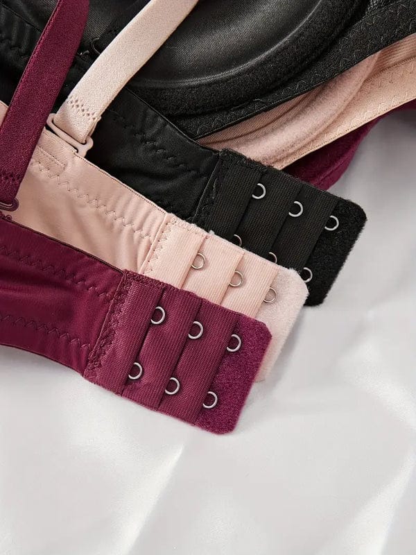 PACK OF 3 Solid Anti Sagging Half Cup Underwire Bra VLK 1019