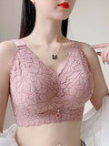PACK OF 3 Women Bras Full Coverage Ultra-thin Flower Wireless Plus  VLK 1022