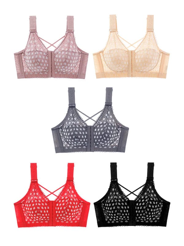 PACK OF 3 Front-Closure Back-Support Minimizer Wireless Bra VLK 1023