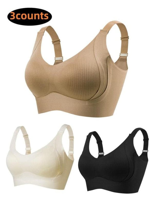 Wireless Ribbed Bras for Women – Pack of 3 VLK 1037