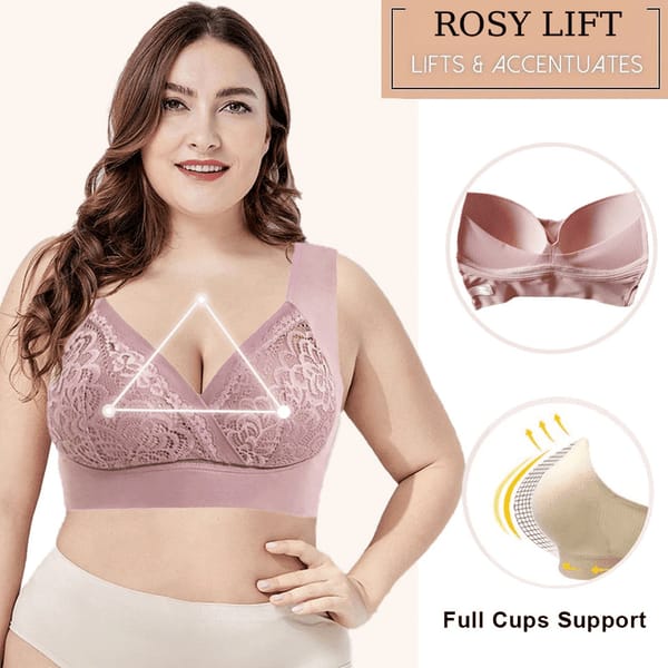 Pack of 3: ROSY LIFT BRA –Plus Size Comfort Extra Elastic Wireless Support Lace Bra VLK 1040