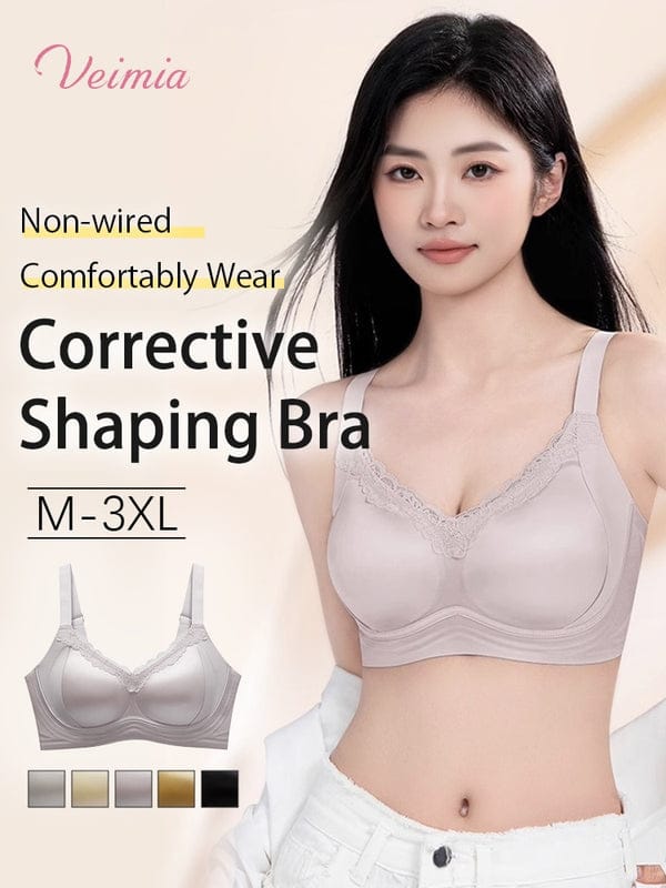 PACK OF 3: VEIMIA Delicate Lace Bra Anti-sagging Lift & Wireless Soft Support With Airy Pads, Silky Satin For Gentle Comfort VLK 1042