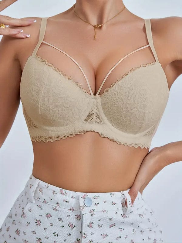 PACK OF 3 Contrast Lace Push Up Bra, VLK 1045