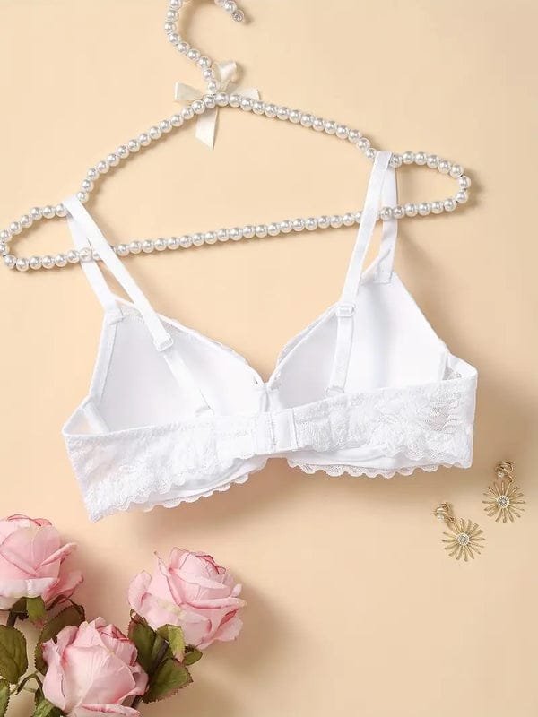 PACK OF 3 Contrast Lace Push Up Bra, VLK 1045
