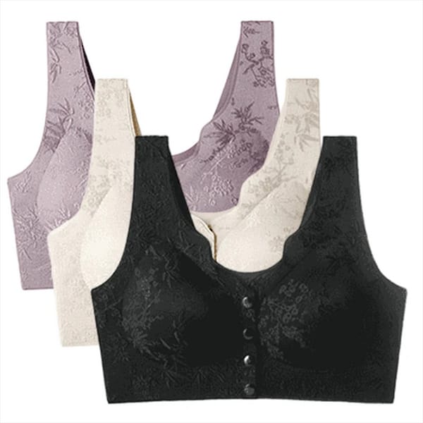PACK OF 3 Comfort Front-Clasp & Wire-Free Seamless Bra VLK 1051