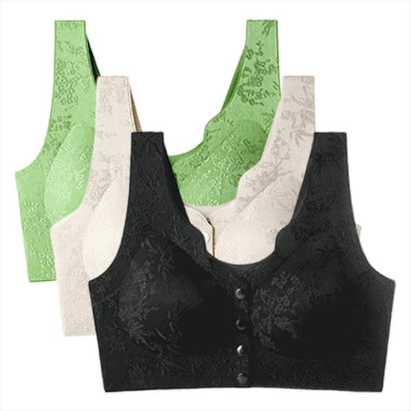 PACK OF 3 Comfort Front-Clasp & Wire-Free Seamless Bra VLK 1051