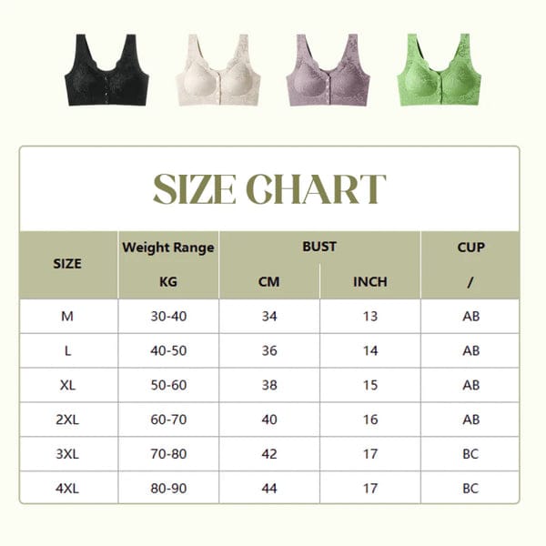 PACK OF 3 Comfort Front-Clasp & Wire-Free Seamless Bra VLK 1051
