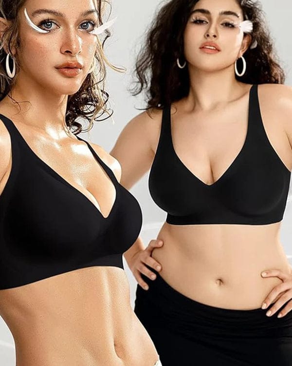 Pack of 3 Seamless Deep V Push-Up Wireless BraVLK 1053