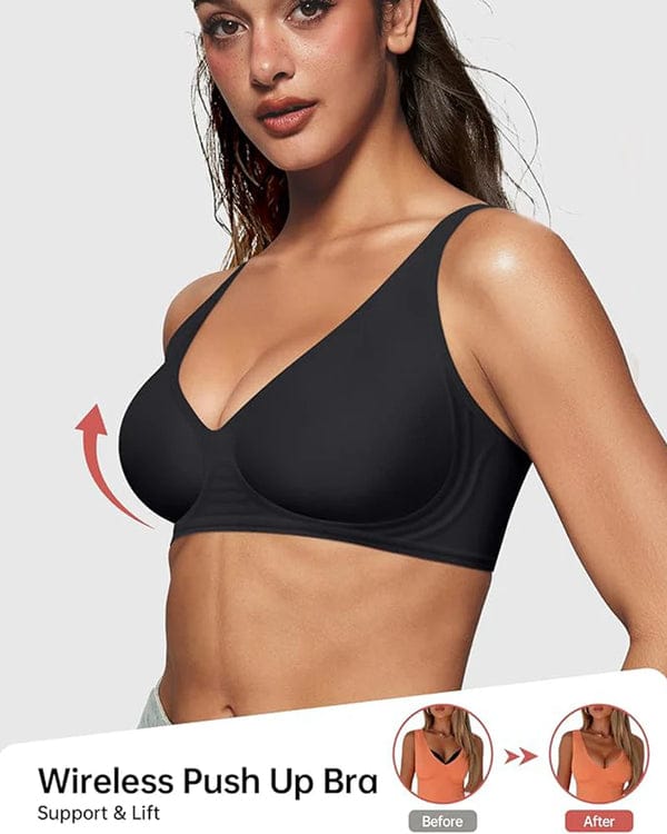 Pack of 3 Seamless Deep V Push-Up Wireless BraVLK 1053