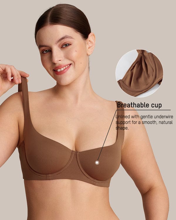 Pack of 3 Underwire Support Seamless Unlined Balconette Bra VLK 1055