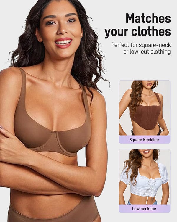 Pack of 3 Underwire Support Seamless Unlined Balconette Bra VLK 1055