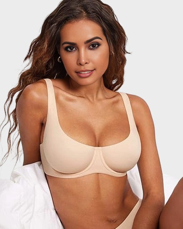 Pack of 3 Underwire Support Seamless Unlined Balconette Bra VLK 1055