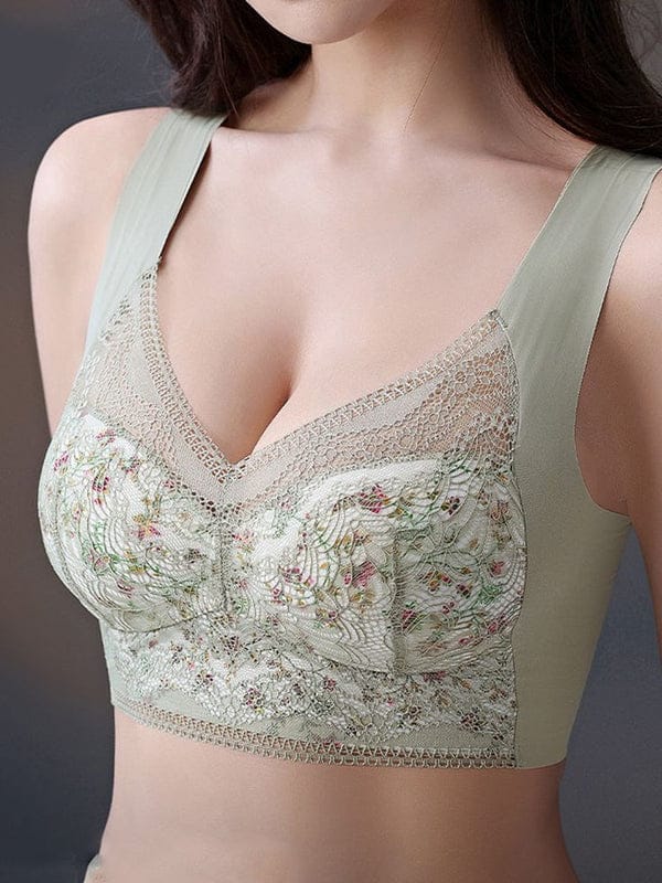 Pack of 3 Thin Ice Silk Floral Seamless Wire-Free Bra BR-VLK1002