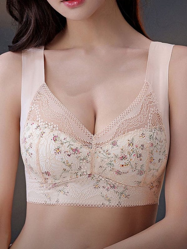 Pack of 3 Thin Ice Silk Floral Seamless Wire-Free Bra BR-VLK1002