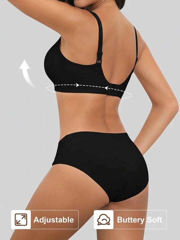 Pack of 3 Jelly Wireless Seamless Deep-V Push-Up Bra BR-VLK1004