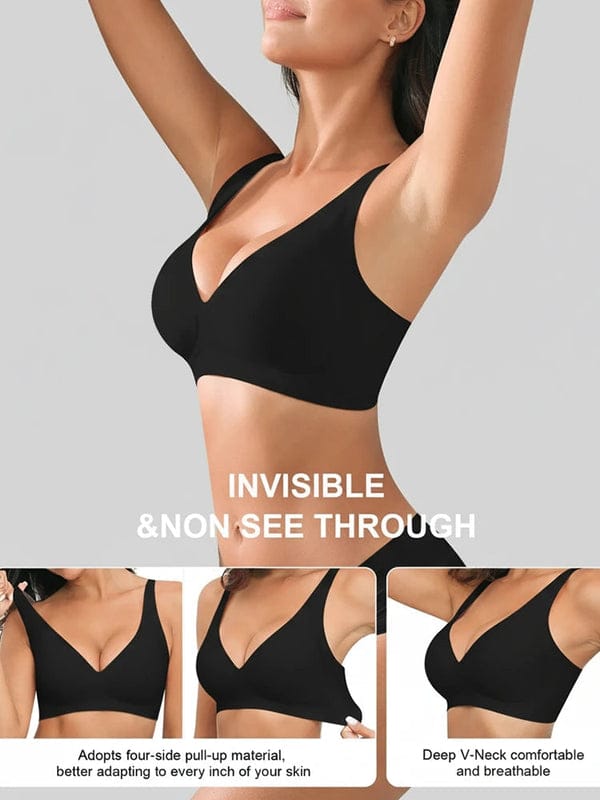Pack of 3 Jelly Wireless Seamless Deep-V Push-Up Bra BR-VLK1004