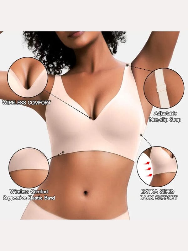 Pack of 3 Jelly Wireless Seamless Deep-V Push-Up Bra BR-VLK1004