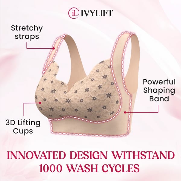 Fiorenzaa - PACK OF 2 Seamless Wire-free Push-up Bra BR-VLK1006